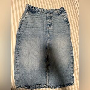 Zara Blue Denim Maxi Skirt